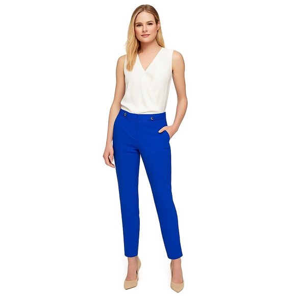 2/$30 White House Black Market Mid-rise Taper Ankle Pants Cobalt 4 #A0754 - Picture 1 of 8